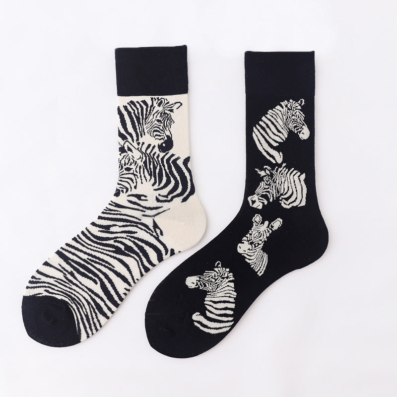 Zebra Asymmetrical Socks 3 Pack