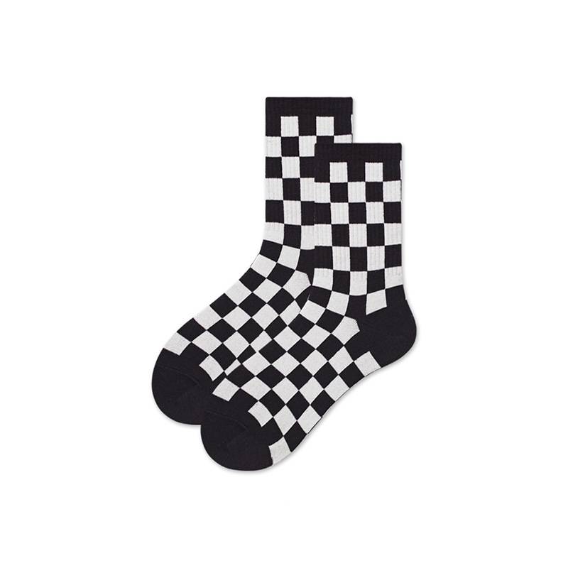 Check Socks 3 Pack-black& white blocks-1