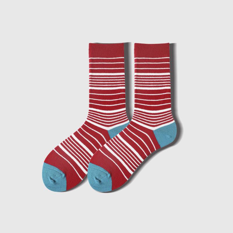 Stirpe Socks 3 Pack | For Couple-red&white lines